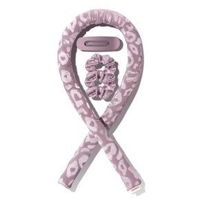 Silky Lavender Leopard Heatless Curling Wrap Set
